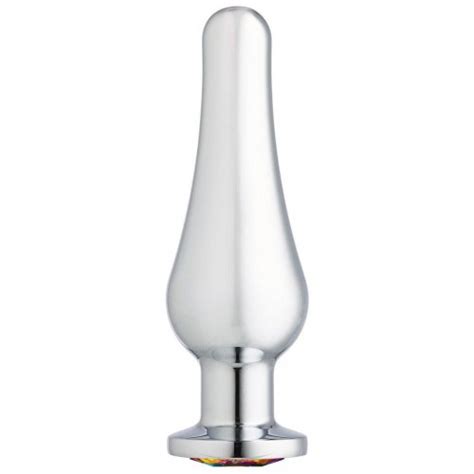 Cloud 9 Gems Silver Chromed Tall Anal Plug Large Sex Toys At Adult