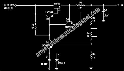 Free Project Circuit Schematic Discrete Voltage Regulator Circuit