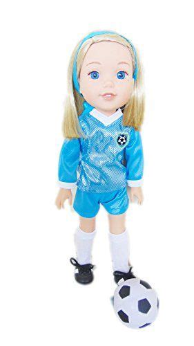 my brittanys cyan blue soccer outfit with shoes and socks for american girl dolls wellie wishers