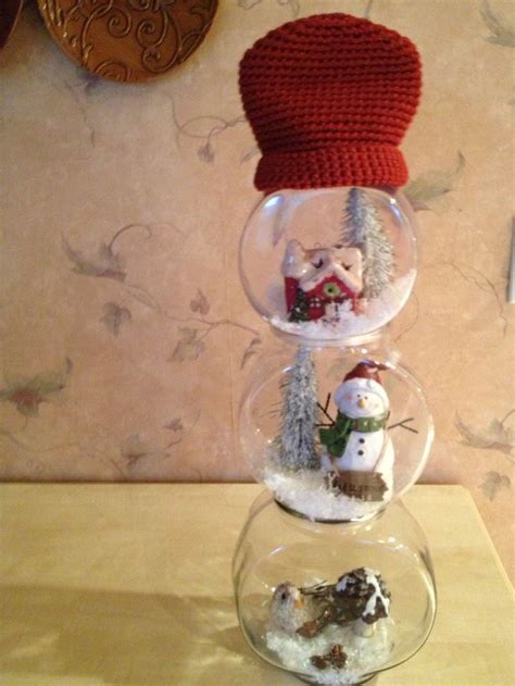 Pinned It Did It Fishbowl Snowman Christmas Decorations Ornaments