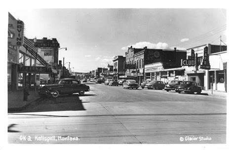 Kalispell Montana Street Scene Store Fronts Real Photo Antique Postcard