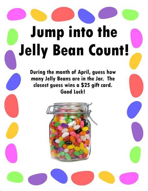 Jelly Bean Guessing Game Free Printable Printable Word Searches