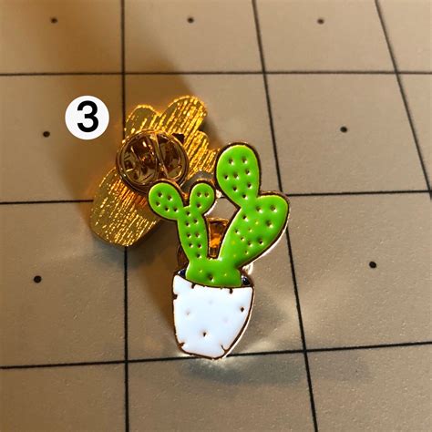 Gold Cactus Enamel Pins Etsy