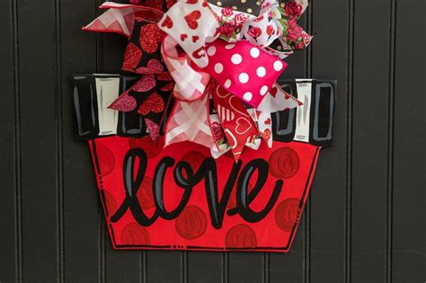 Heart Door Hanger Valentines Day Door Hanger Wooden Etsy