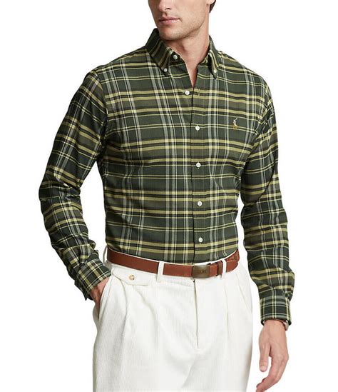 Polo Ralph Lauren Classic Fit Olive Multi Plaid Oxford Long Sleeve