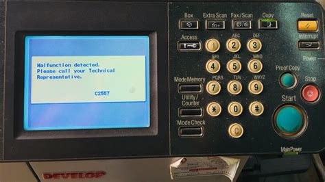 Konica minolta (printer manufacturer) license: how to fix the error code c2557 on Develop ineo 250 ...