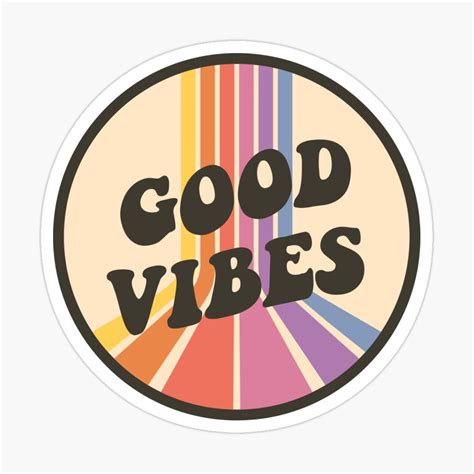 Good Vibes Poster By Emma Lou Graphics Stickers Retro Cool Stickers