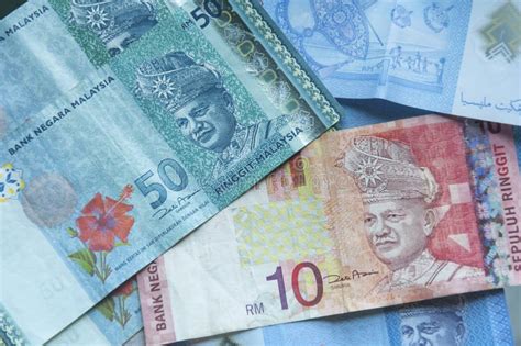 Colorful Malaysian Ringgit Currency Background Stock Photo Image Of