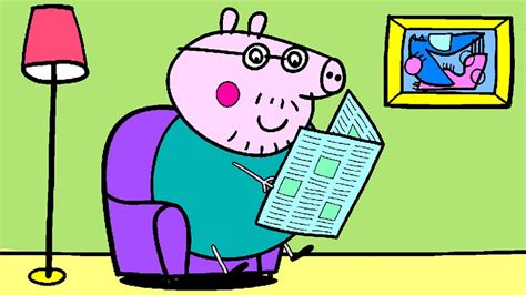 Peppas Family Traveling By Car Coloring Pages