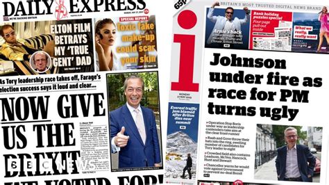 Newspaper Headlines Knives Out And Eu Election Meltdown Bbc News