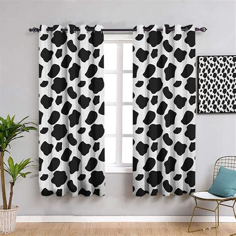 Cow Print Blackout Curtains For Bedroom Curtains 84 Inch Length Cattle
