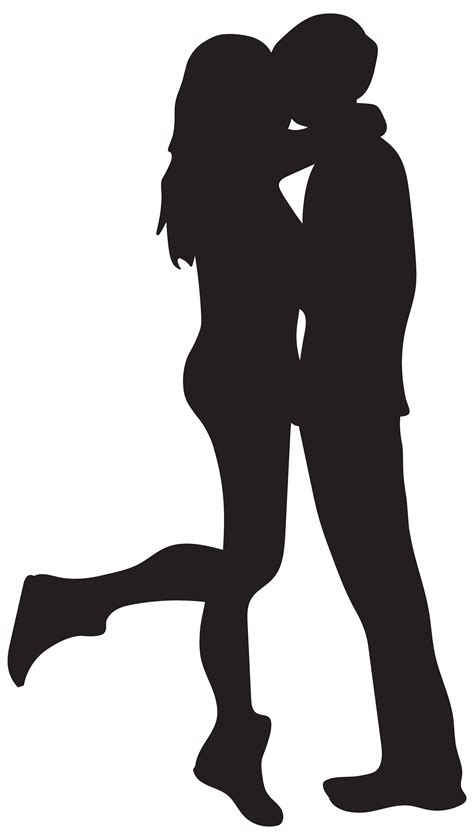 Clip Art Kissing Couple Silhouettes Png Clipart Image Png Download