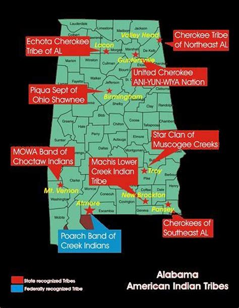 Alabama Native American Tribes Map