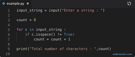 Python Program To Count The Total Number Of Characters In A String