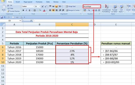 Rumus Persen Di Excel