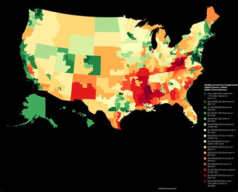 U S Congressional Districts By Median Income Oc Maps Map My Xxx Hot Girl