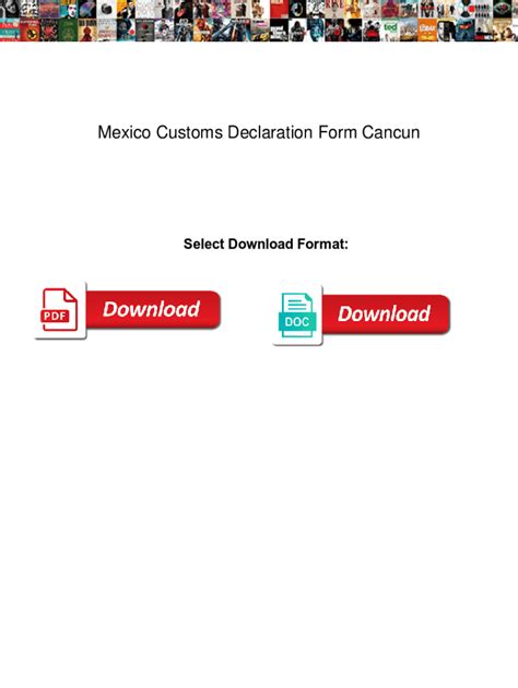 Fillable Online Mexico Customs Declaration Form Cancun Mexico Customs