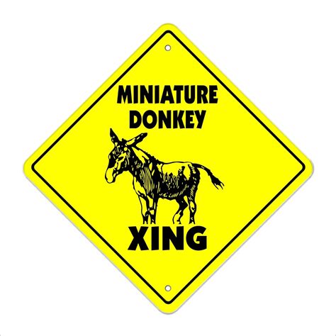 Donkey Crossing Sign Novelty T Animals Farm Wall Plaque Decoration