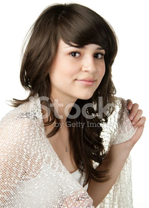 Young Beautiful Teenage Fashion Model Portrait Stock Photo Royalty