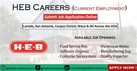 Heb Careers 2022 Submit Online Job Application For H E B