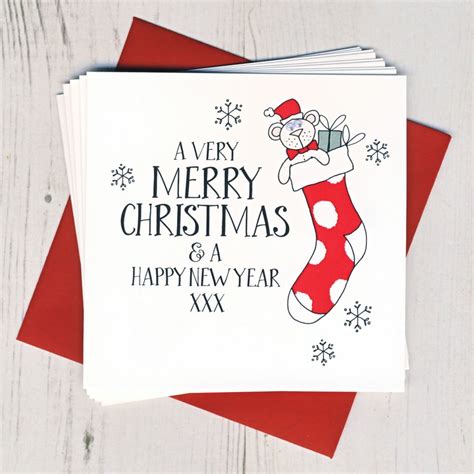 pack of 10 stocking christmas cards