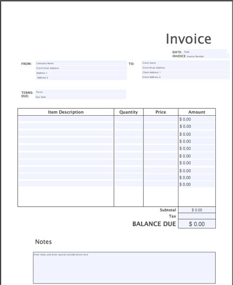 Free Blank Invoice Templates Excel Word Make Quick Invoices