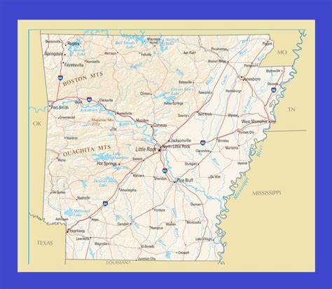 Map Of Arkansas Political Physical Geographical