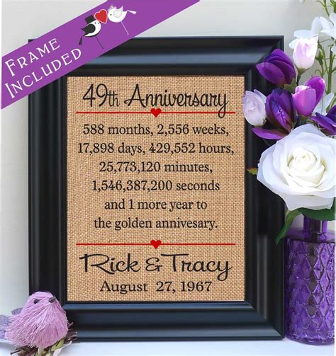 49th Anniversary T To Wife Anniversary T To Husband Etsy