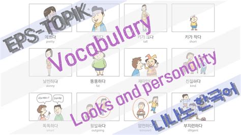 Eps Topik 표준교재1 Korean Vocabulary 외모와 성격 Looks And Personality