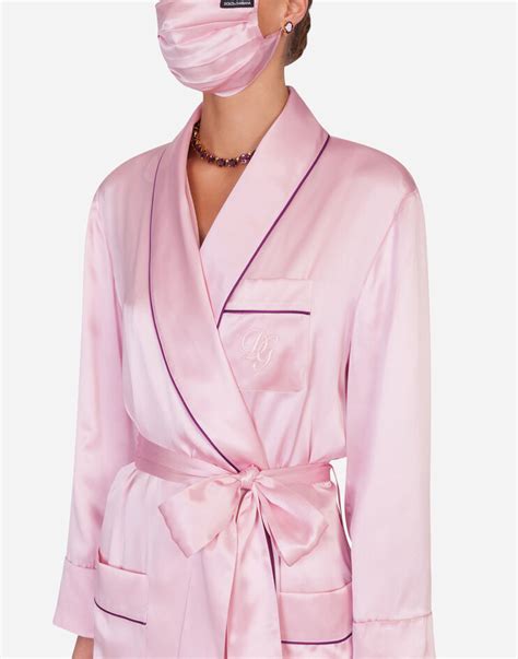 Loungewear Collection Silk Robe With Matching Face Mask