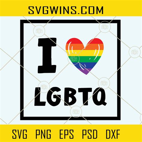 I Love Lgbtq Rainbow Heart Svg Lgbt Heart Svg Gay Pride Heart Svg