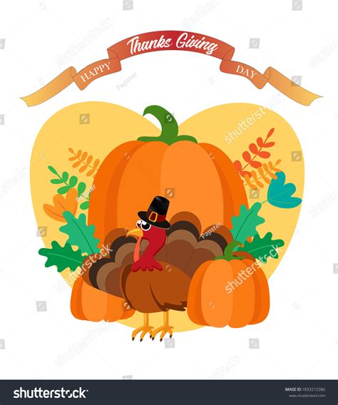 Thanksgiving Day Funny Cartoon Character Turkey Stock Vector Royalty