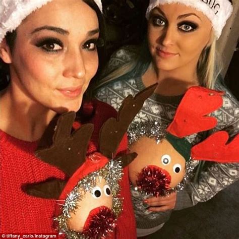 Women Decorate Their Exposed Breasts To Look Like Reindeer Daily Mail Online