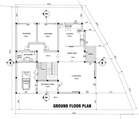 Ground Floor Plan Of Double Story House Plan Dwg Net Cad Blocks And