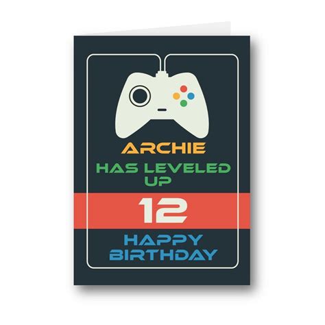 Personalised Card Happy Birthday Level Up Gaming Gamer 14th Etsy