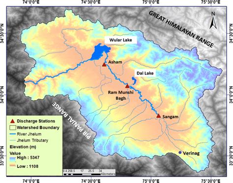 Location Map Of Jhelum Basin Showing River Jhelum Its Tributaries And