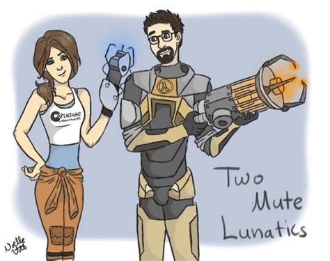 Chell And Gordon Freeman By Noelle Vott Dimples5505 Half Life