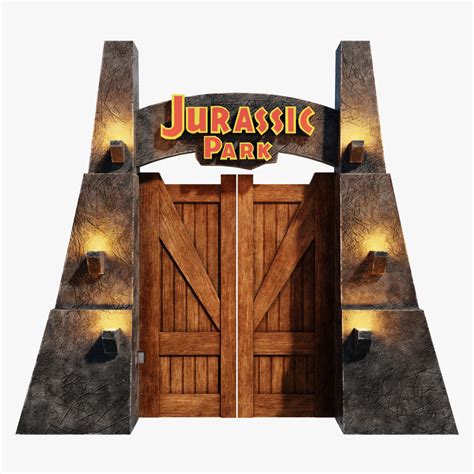 Jurassic Park Gate 3d Model 29 Obj Blend Free3d