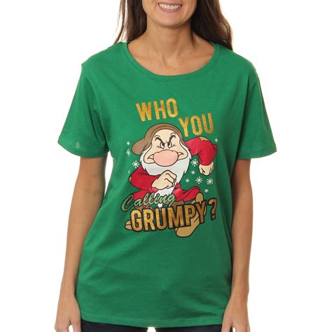 Womens Grumpy Who You Calling Grumpy Short Sleeve Christmas Graphic T Shirt