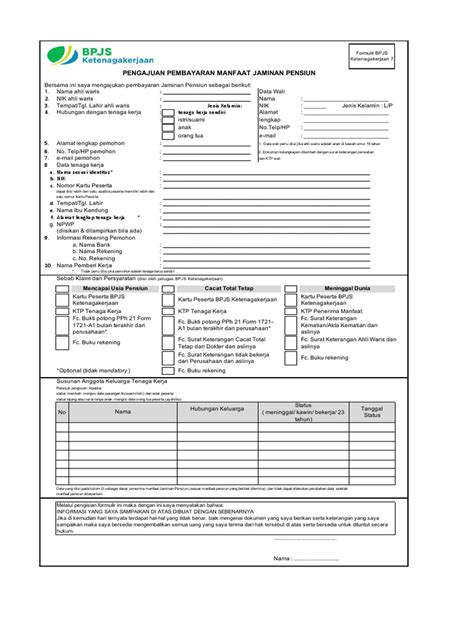 Formulir 7 Bpjs Ketenagakerjaan Pdf