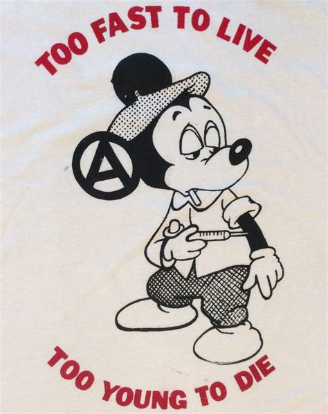 Mickey Mouse Adult Punk Tshirt Diabetic Drug Fix Too Fast Etsy