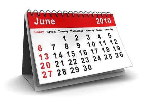 June 2010 Calendar Stock Illustration Illustration Of Isolated 14130628