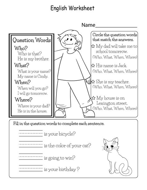 So, you want to teach english online but aren't sure what to actually do with your students? English Worksheets for Children with Vocabulary Test ...