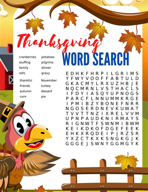 Thanksgiving Puzzles Printable Printable Word Searches