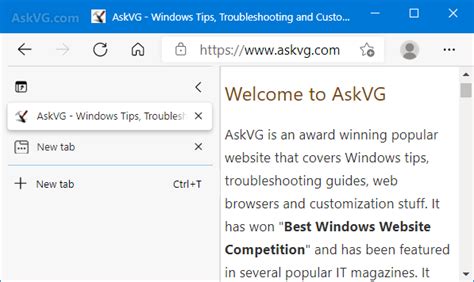 Review Tip How To Enable Or Disable Vertical Tabs In Microsoft Edge Askvg