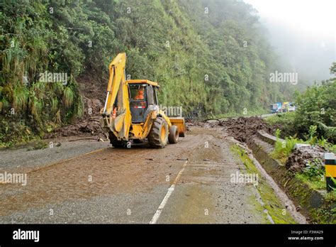 Landslide In The Andes Stock Photo Alamy