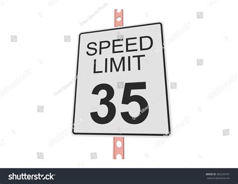 Speed Limit 35 3d Illustration Roadsign Stock Vector Royalty Free