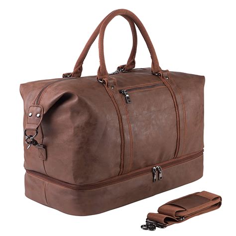 Buy Seyfocnialeather Travel Bag With Shoe Pouchweekender Overnight Bag