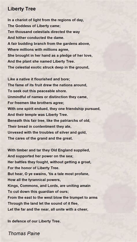 Liberty Tree Liberty Tree Poem By Thomas Paine
