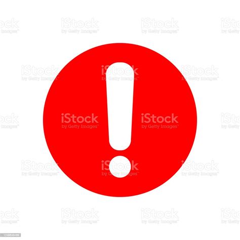 White Exclamation Mark Symbol On Red Circle Caution Icon Isolated On